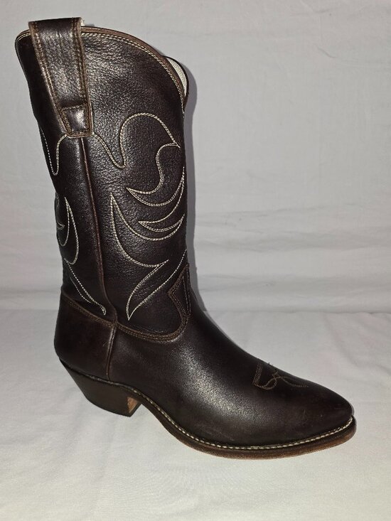 Vintage Stewart 1977 Brown Leather Handmade Cowboy Boots Western Men’s Size 8 EE main image 8